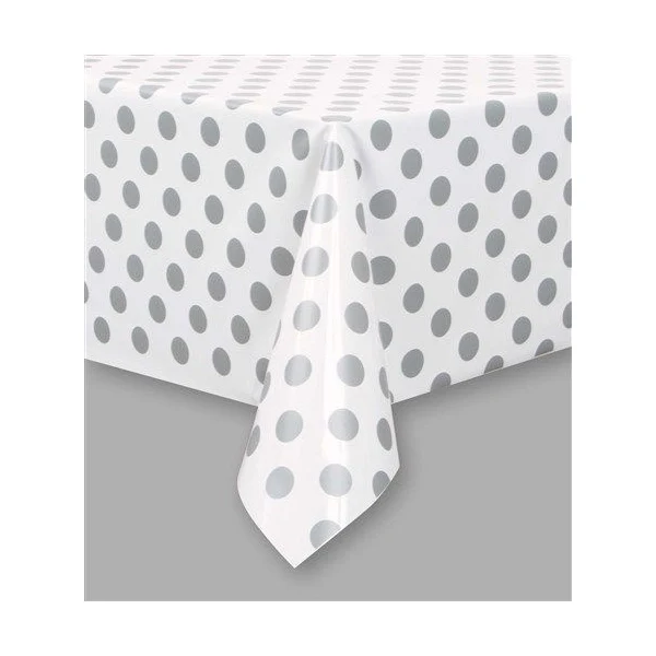 Tafelkleed Silver Dots 137x274cm