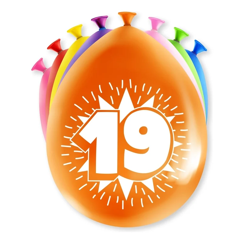Happy party balloons - 19 jaar