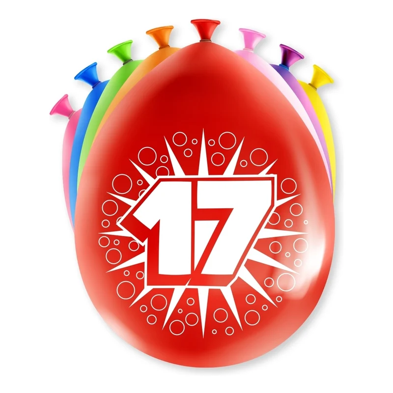 Happy party balloons - 17 jaar