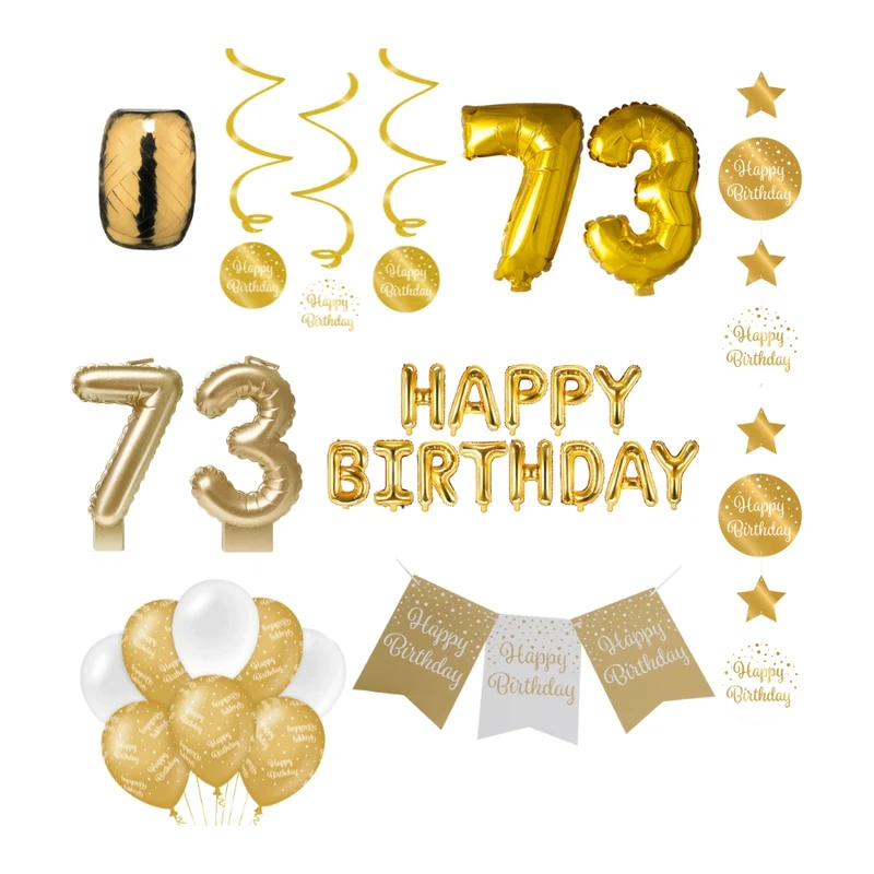 73 jaar Verjaardag Versiering Pakket Gold