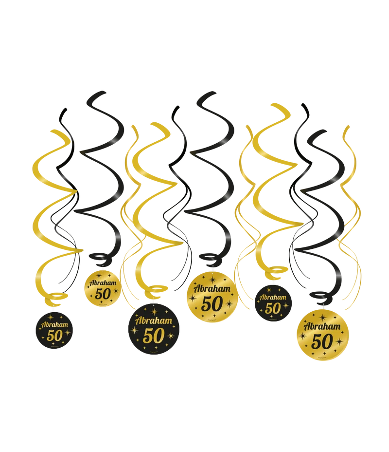 Swirls zwart/goud Abraham 50 jaar