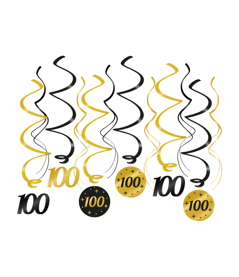 Swirls zwart/goud 100 jaar