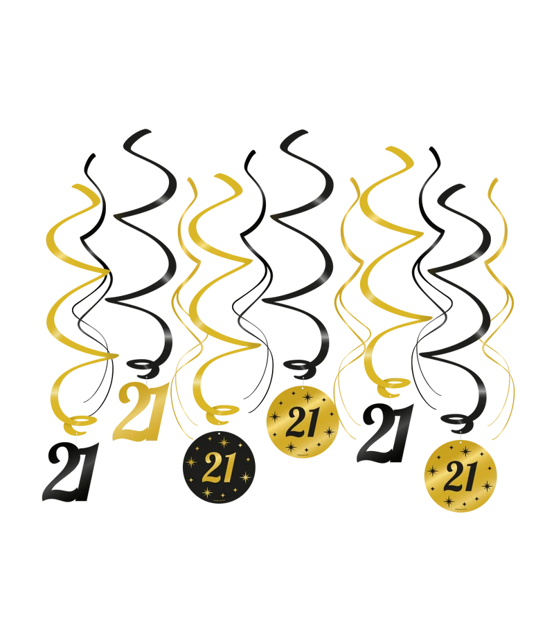 Swirls zwart/goud 21 jaar