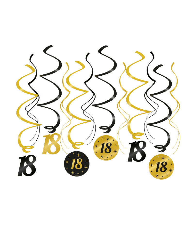 Swirls zwart/goud 18 jaar