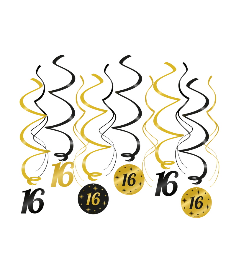 Swirls zwart/goud 16 jaar