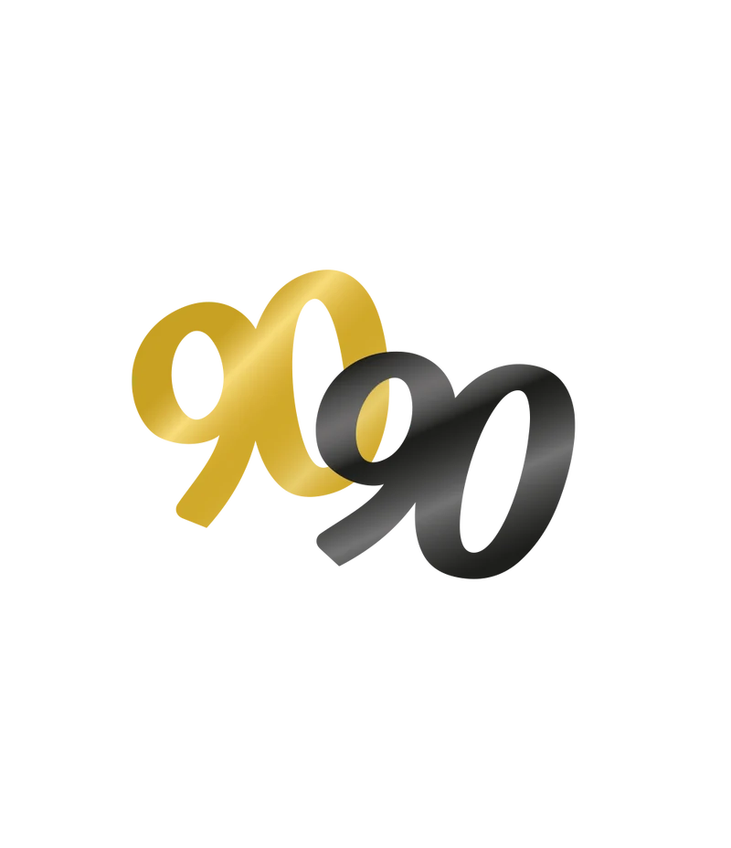 Tafelconfetti zwart/goud 90 jaar
