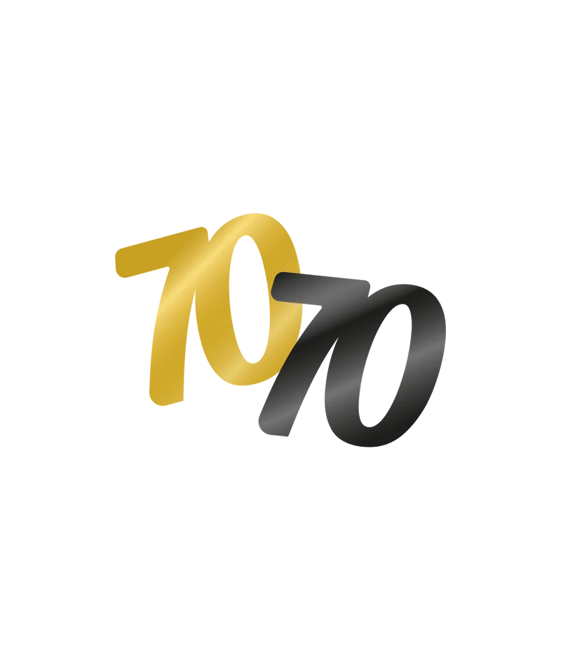 Tafelconfetti zwart/goud 70 jaar