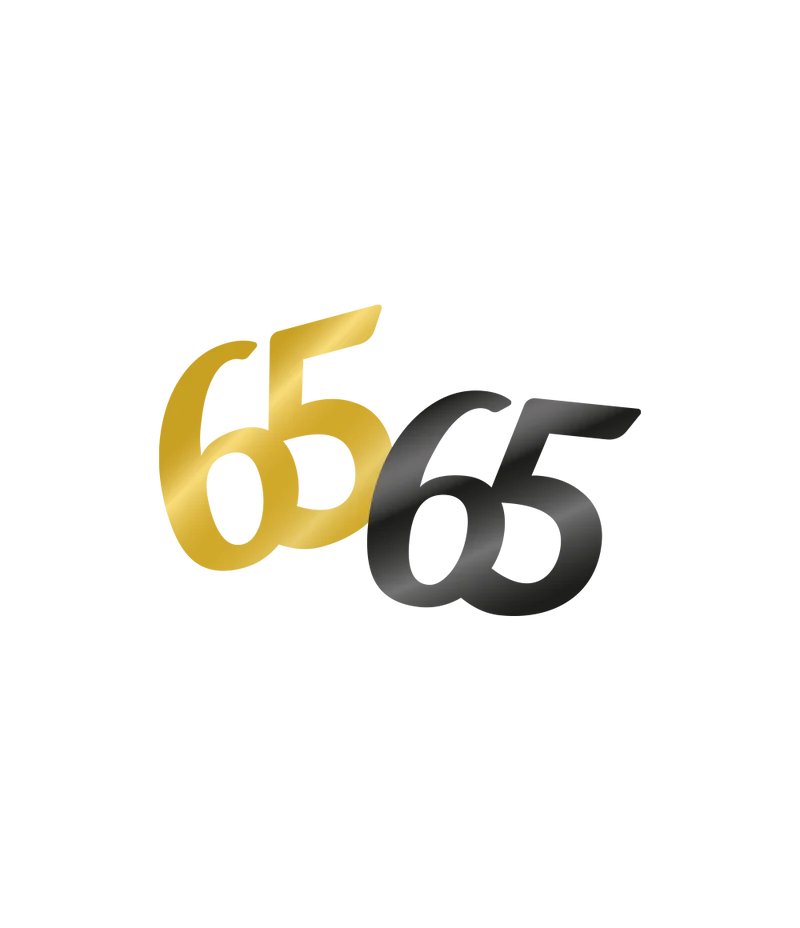 Tafelconfetti zwart/goud 65 jaar