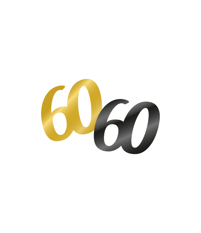 Tafelconfetti zwart/goud 60 jaar