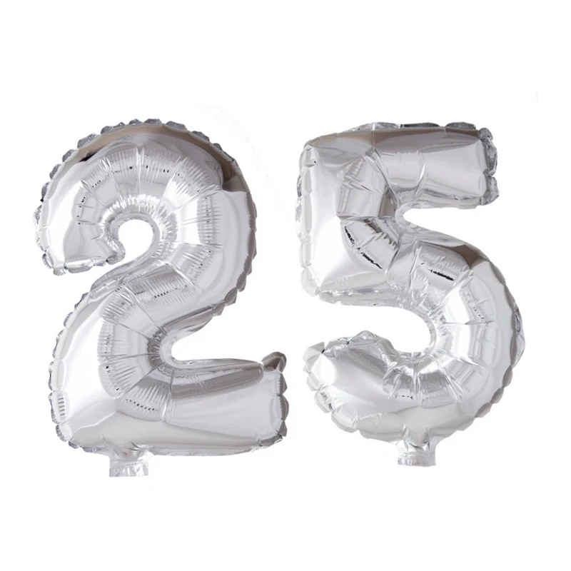 Folieballon 25 jaar Zilver 66cm