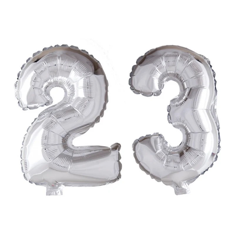 Folieballon 23 jaar Zilver 66cm