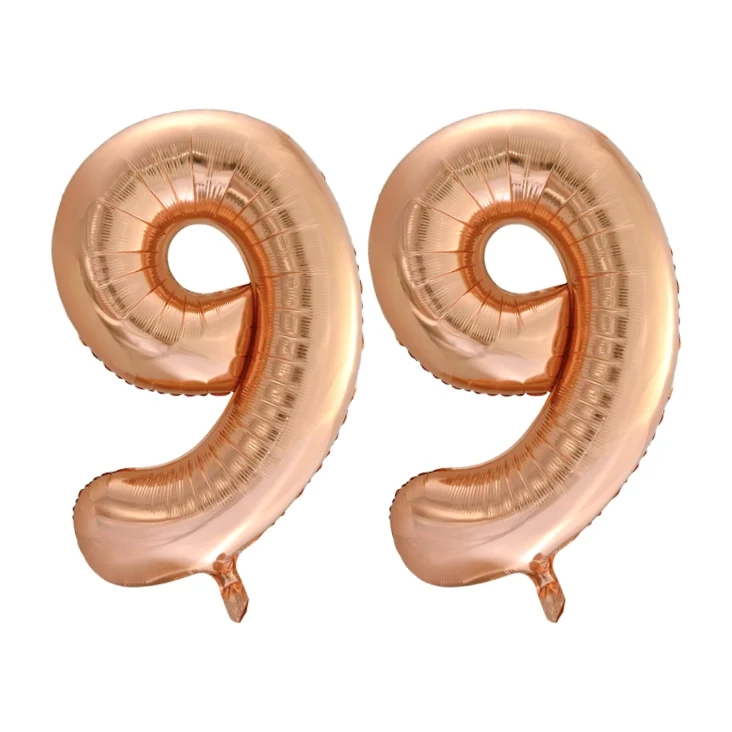 Folieballon 99 jaar Rose Goud 66cm