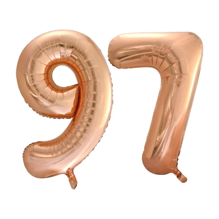 Folieballon 97 jaar Rose Goud 66cm