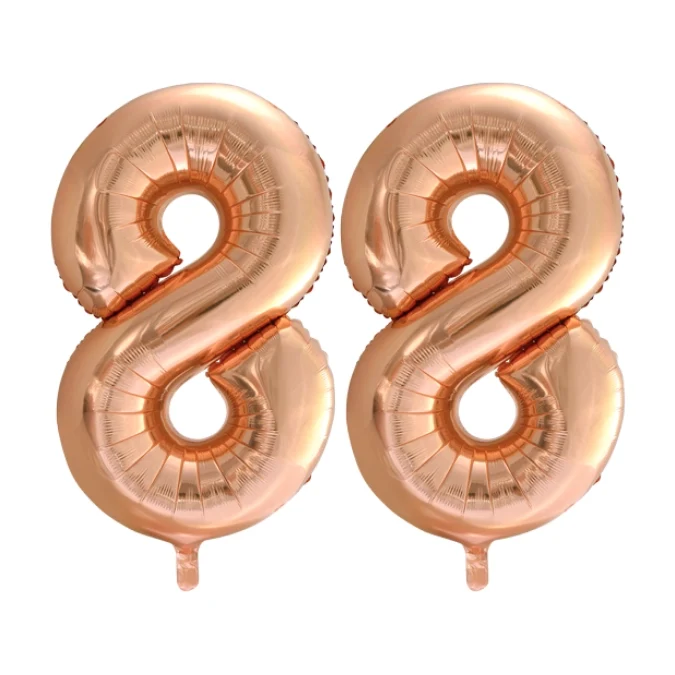 Folieballon 88 jaar Rose Goud 66cm