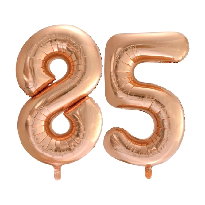 Folieballon 85 jaar Rose Goud 66cm