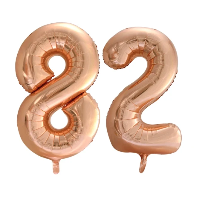Folieballon 82 jaar Rose Goud 66cm