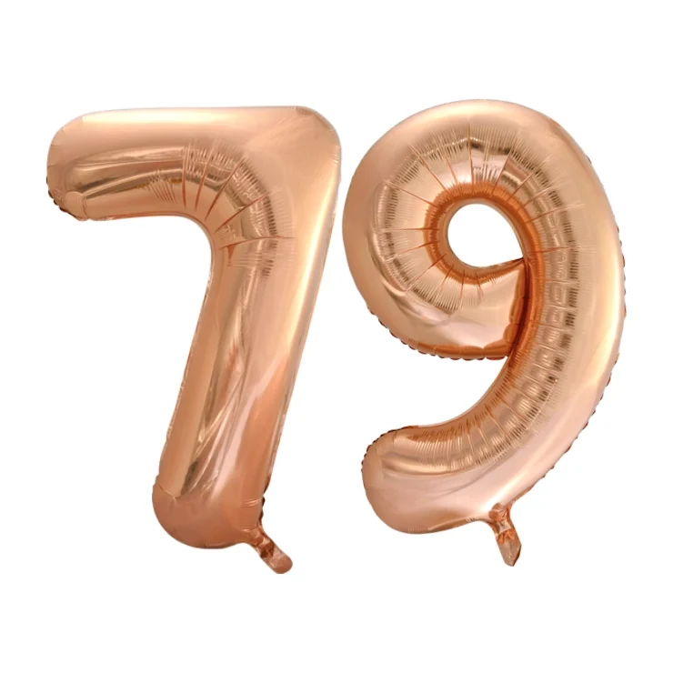 Folieballon 79 jaar Rose Goud 66cm