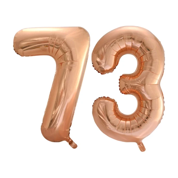 Folieballon 73 jaar Rose Goud 66cm