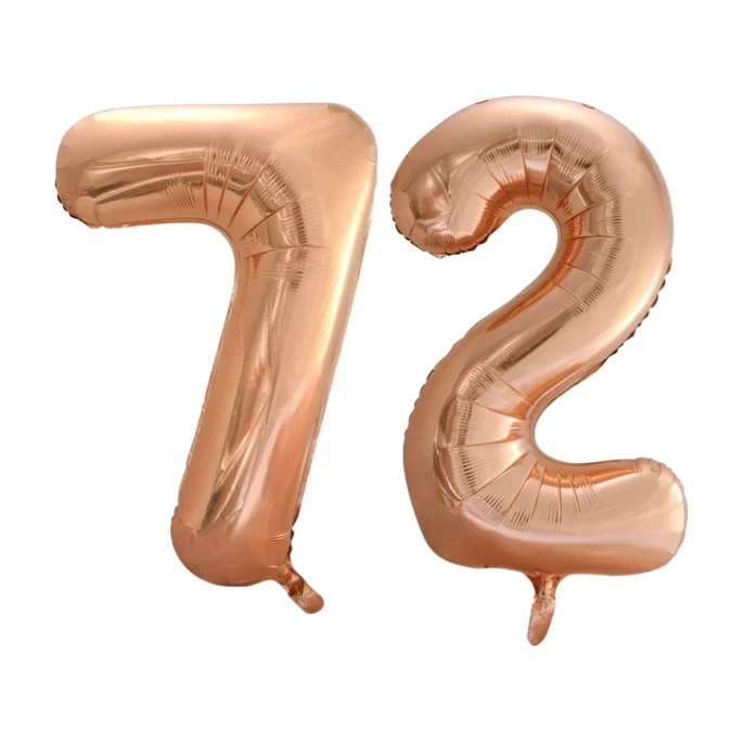 Folieballon 72 jaar Rose Goud 66cm