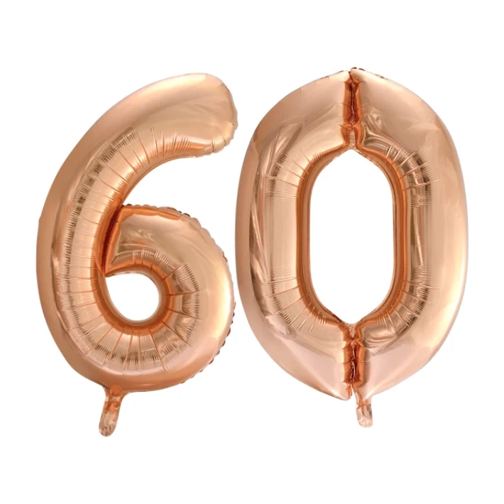 Folieballon 60 jaar Rose Goud 66cm