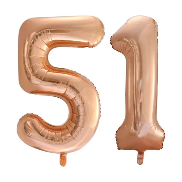 Folieballon 51 jaar Rose Goud 66cm