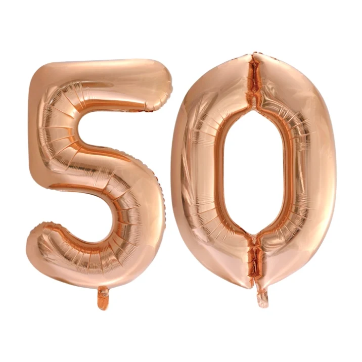 Folieballon 50 jaar Rose Goud 66cm