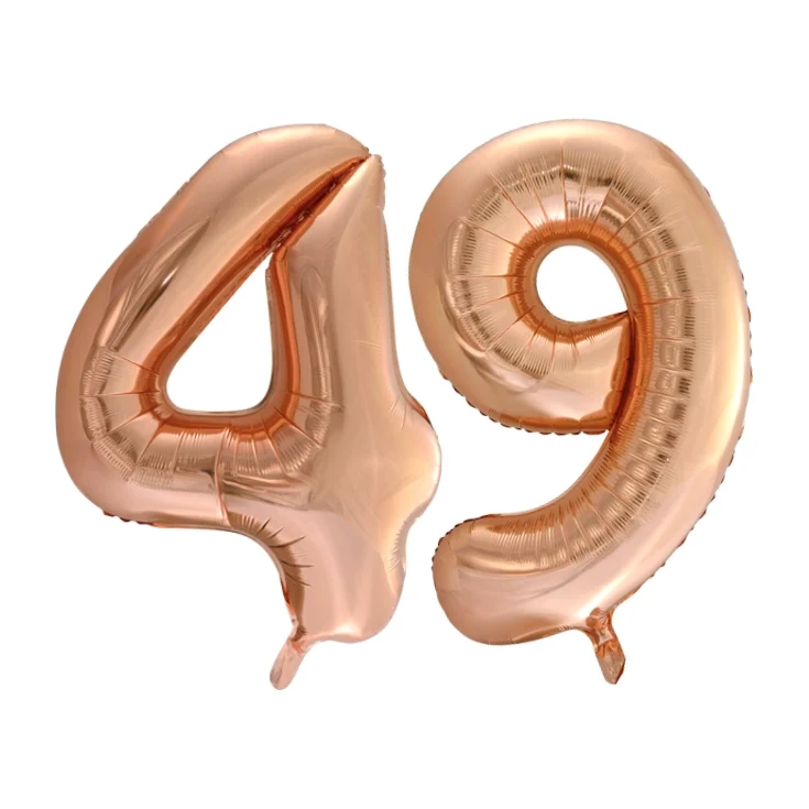 Folieballon 49 jaar Rose Goud 66cm