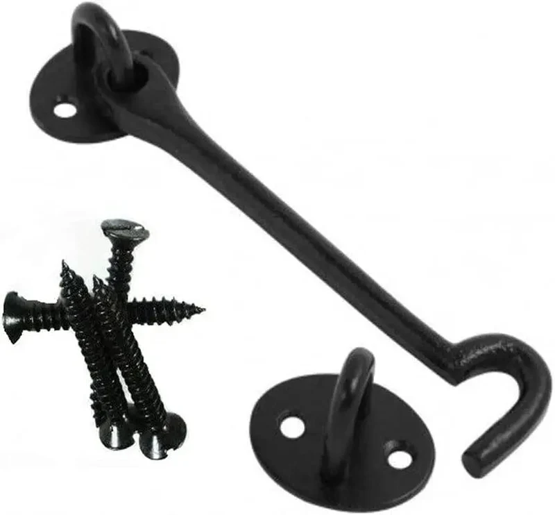 Premium Stainless Steel Cabin Hook And Eye Latch With Deadbolt Secures Shed Gate Barn Door And Window With Badass Durability For Ultimate Privacy And Simple Installation With No Gimmicks