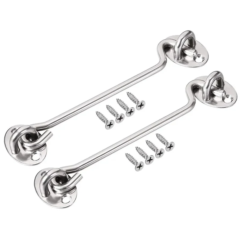 Heavy Duty Stainless Steel Hook And Snap Latch Secure Your Setup For Gate Door Window And Trailer Cabinet With Rugged Lock Windproof Security Comes With Screws Built Solid