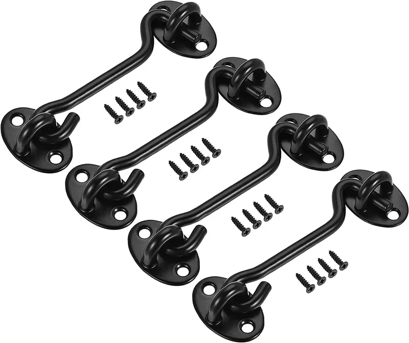 Killer Quality Swivel Hook And Eye Latch For Yard Gates And Cabin Doors Designed For Solid Wind Block Features Sweat Free Upgrade Install With Complete Bolt Kit Ready For Weekend