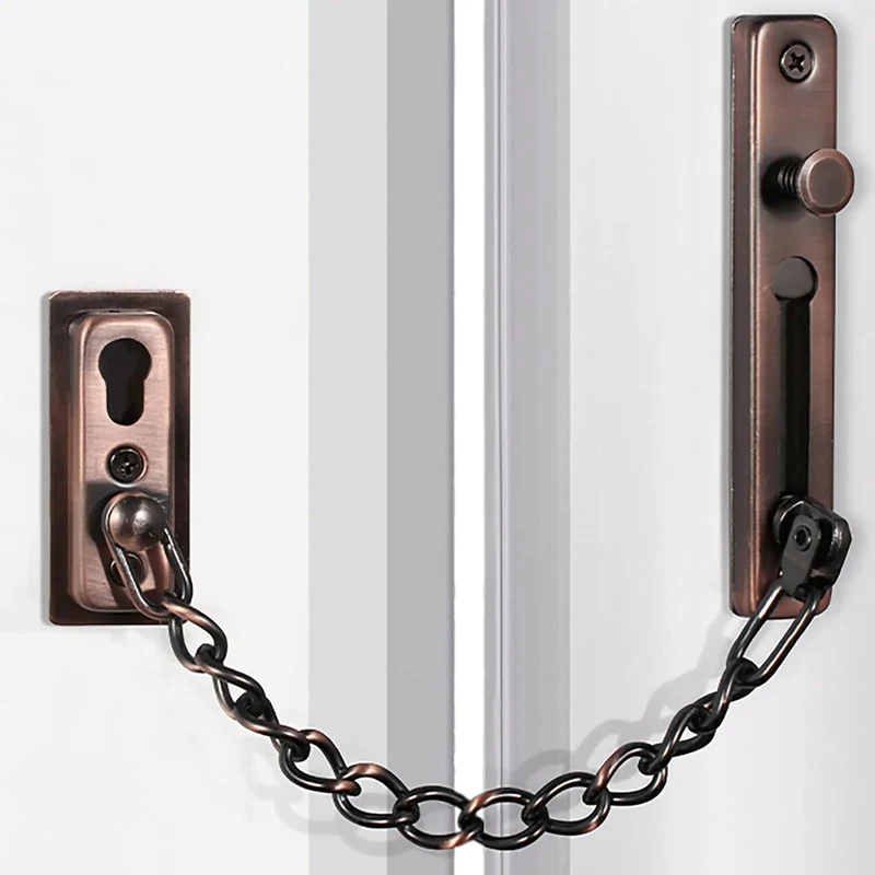 Premium Stainless Steel Door Chain Lock With Heavy Duty Sliding Bolt Gate Latch Hardware For Knockback Entry Security And Tough Outdoor Rust Free Daily Grind Protection