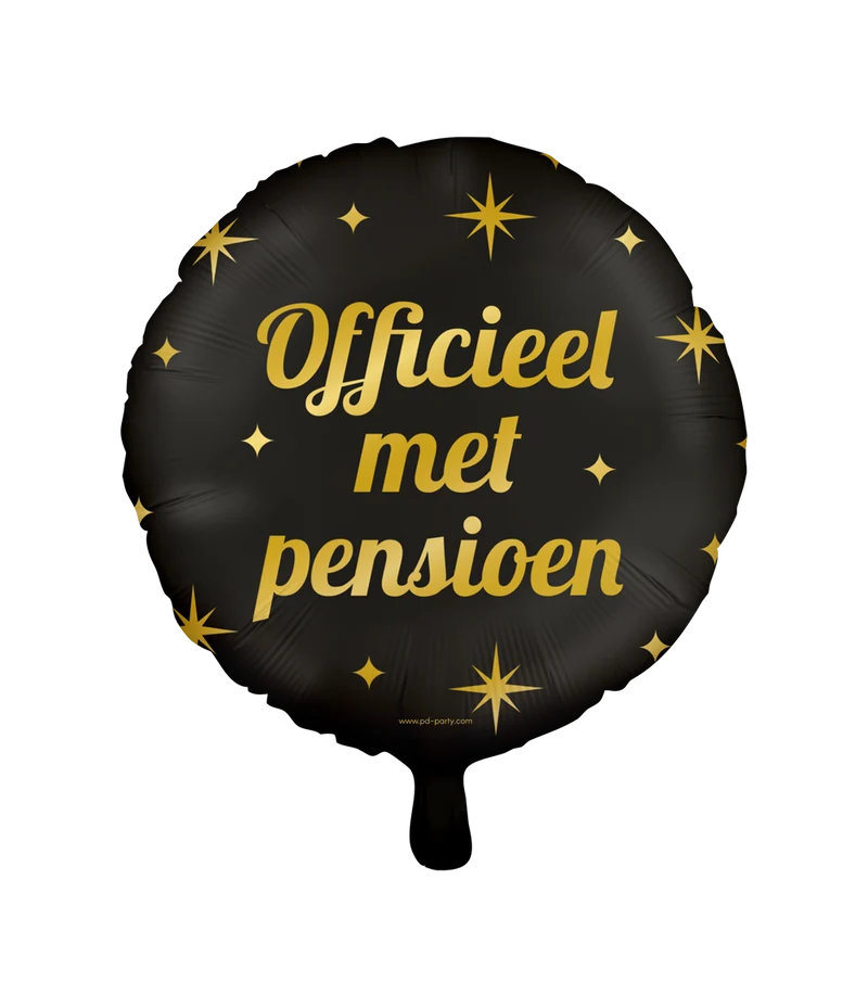 Folieballon zwart/goud Pensioen