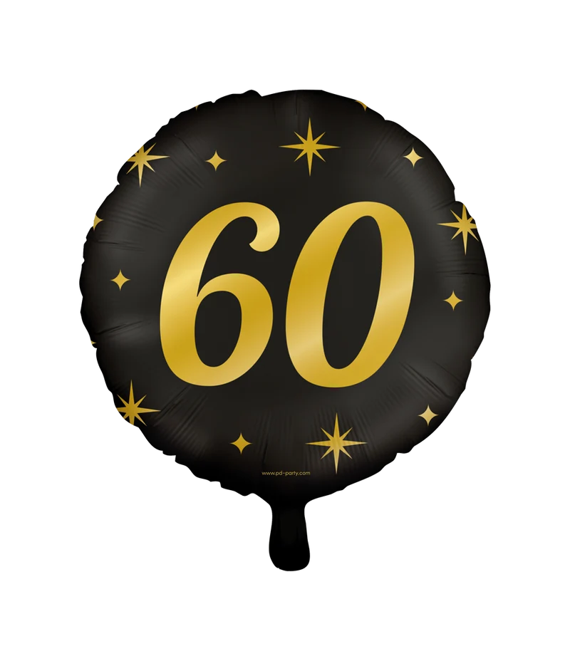 Folieballon zwart/goud 60 jaar