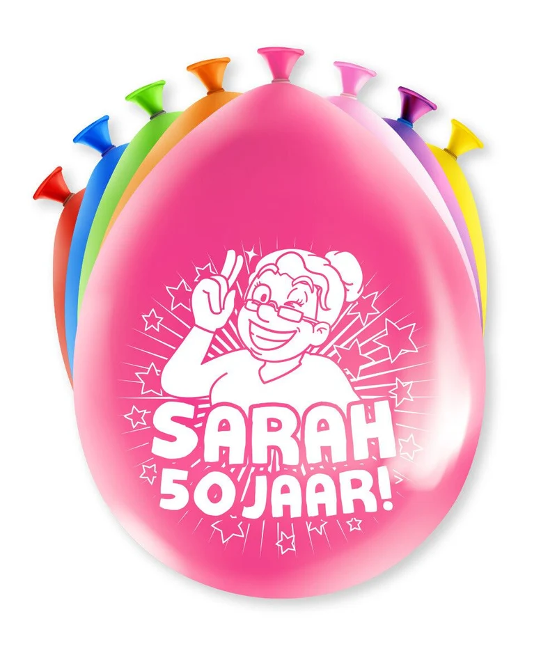 Ballonnen 8st. Sarah cartoon