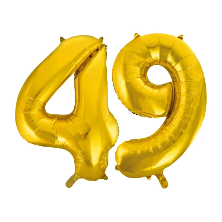 Folieballon 49 jaar Goud 66cm