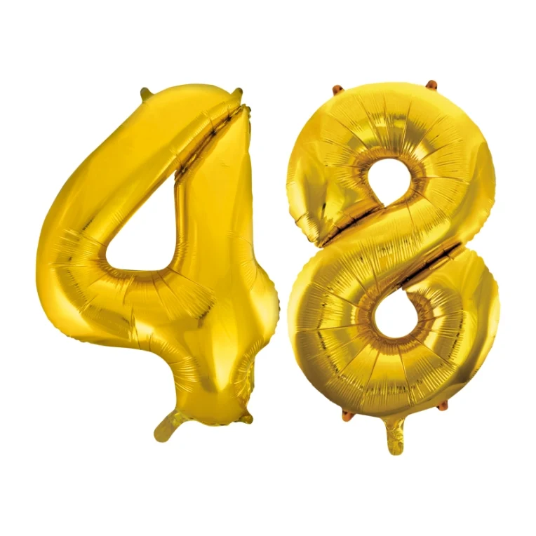 Folieballon 48 jaar Goud 66cm