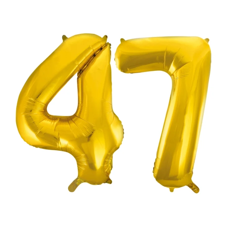 Folieballon 47 jaar Goud 66cm