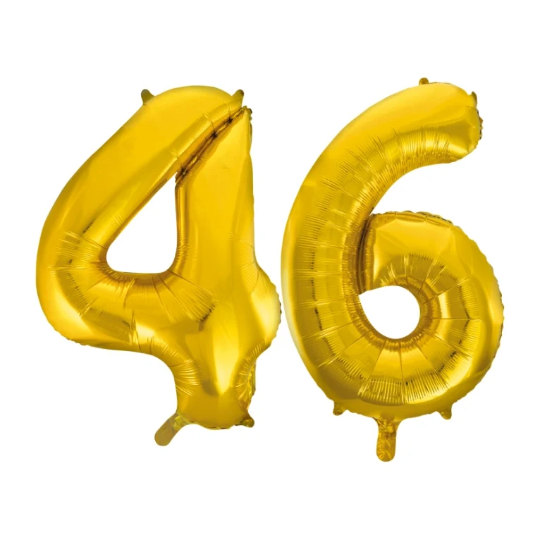 Folieballon 46 jaar Goud 66cm