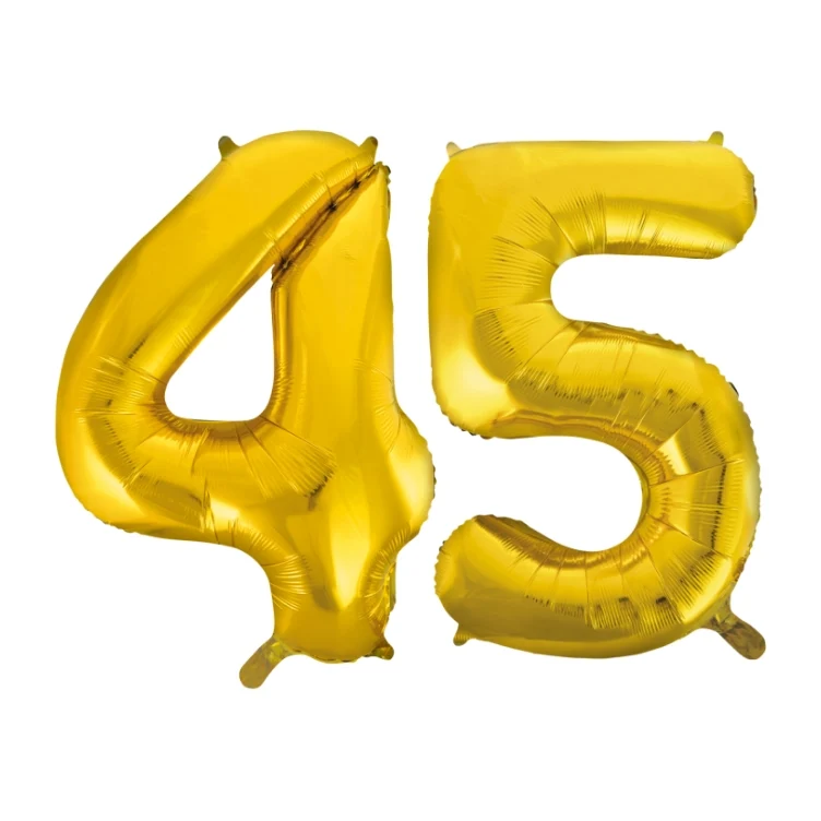 Folieballon 45 jaar Goud 66cm