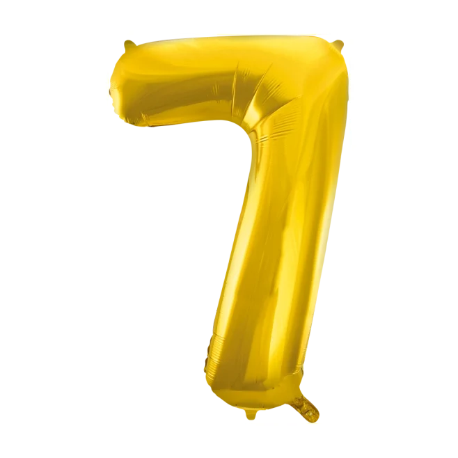 Folieballon 7 jaar Goud 66cm