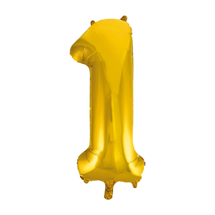 Folieballon 1 jaar Goud 66cm