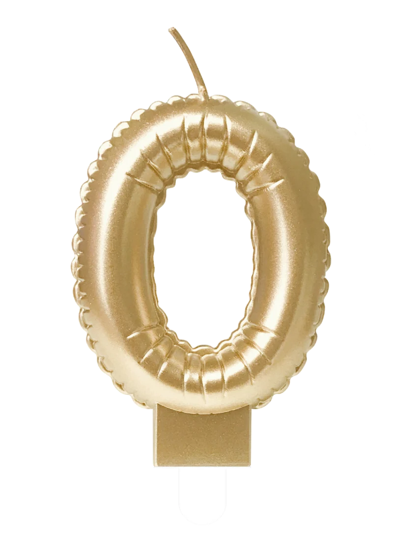 Kaarsje foil balloon gold - 0