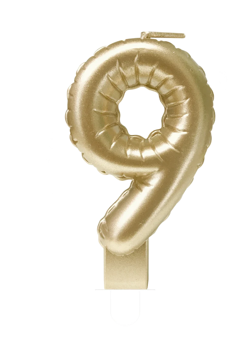 Kaarsje foil balloon gold - 9