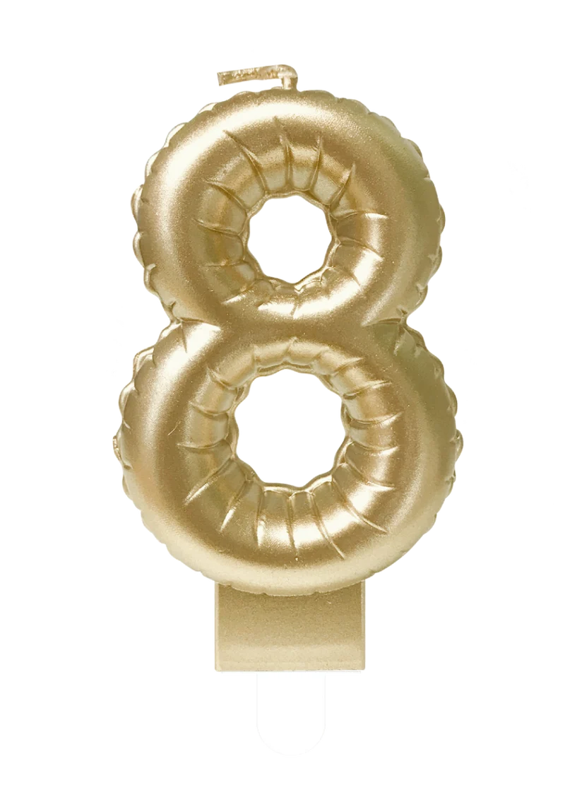 Kaarsje foil balloon gold - 8