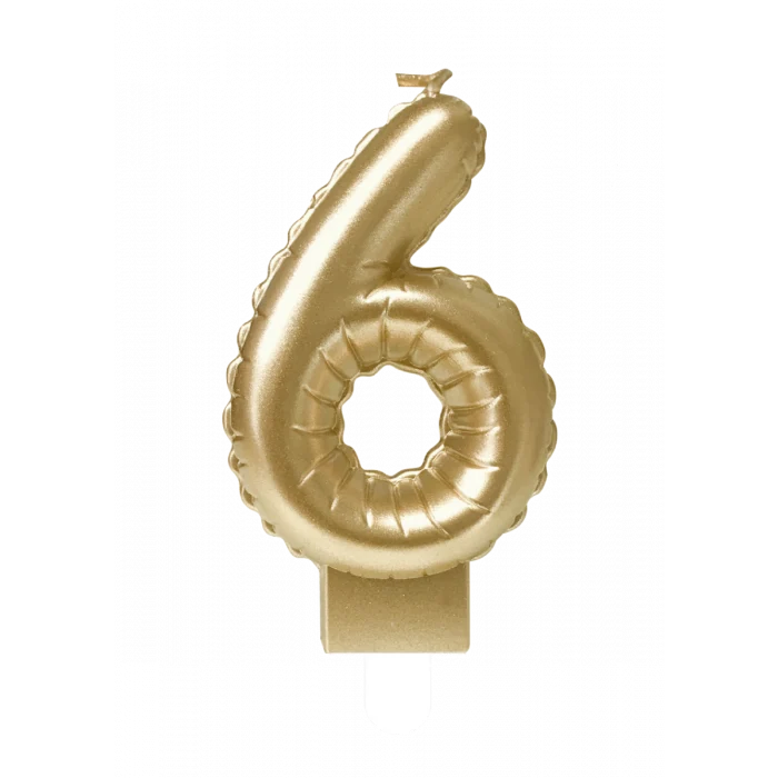 Kaarsje foil balloon gold - 6