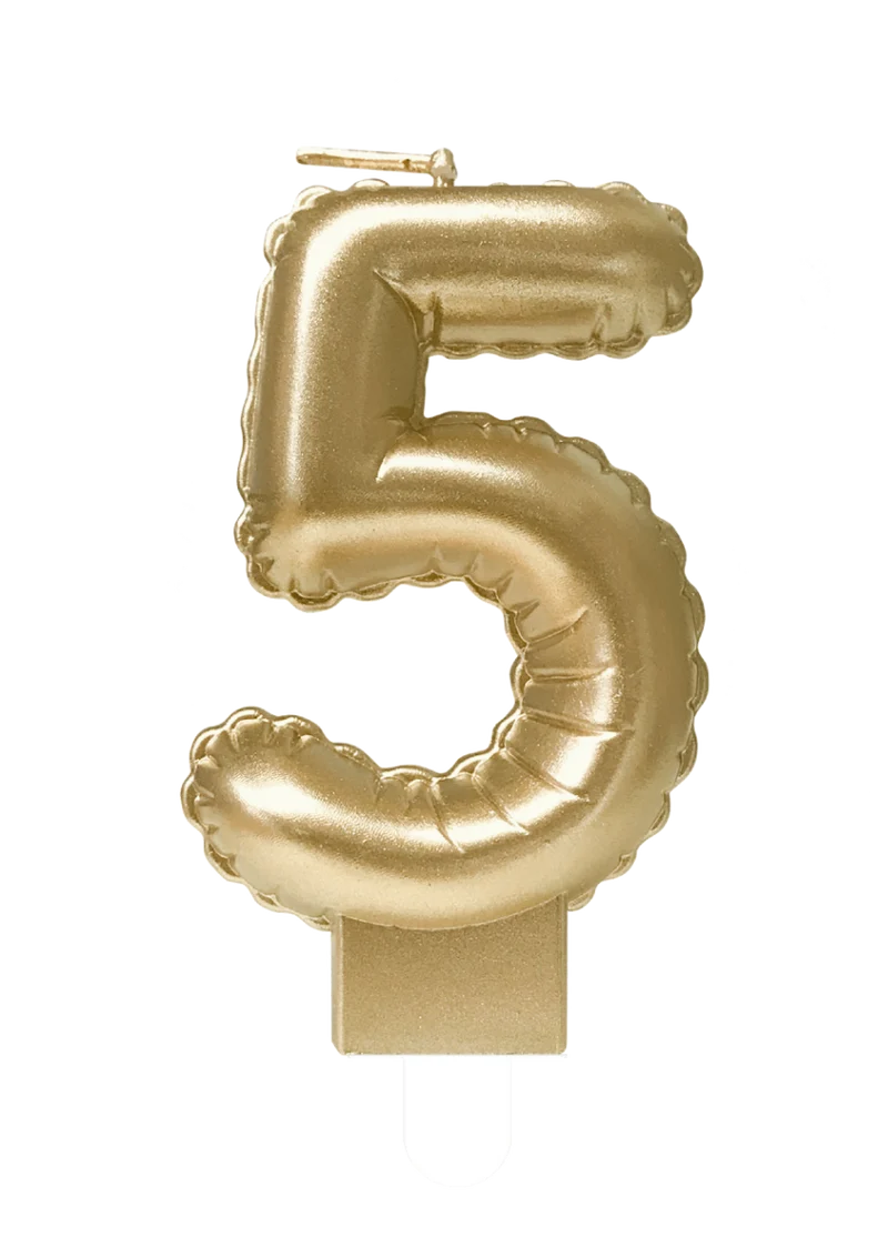 Kaarsje foil balloon gold - 5