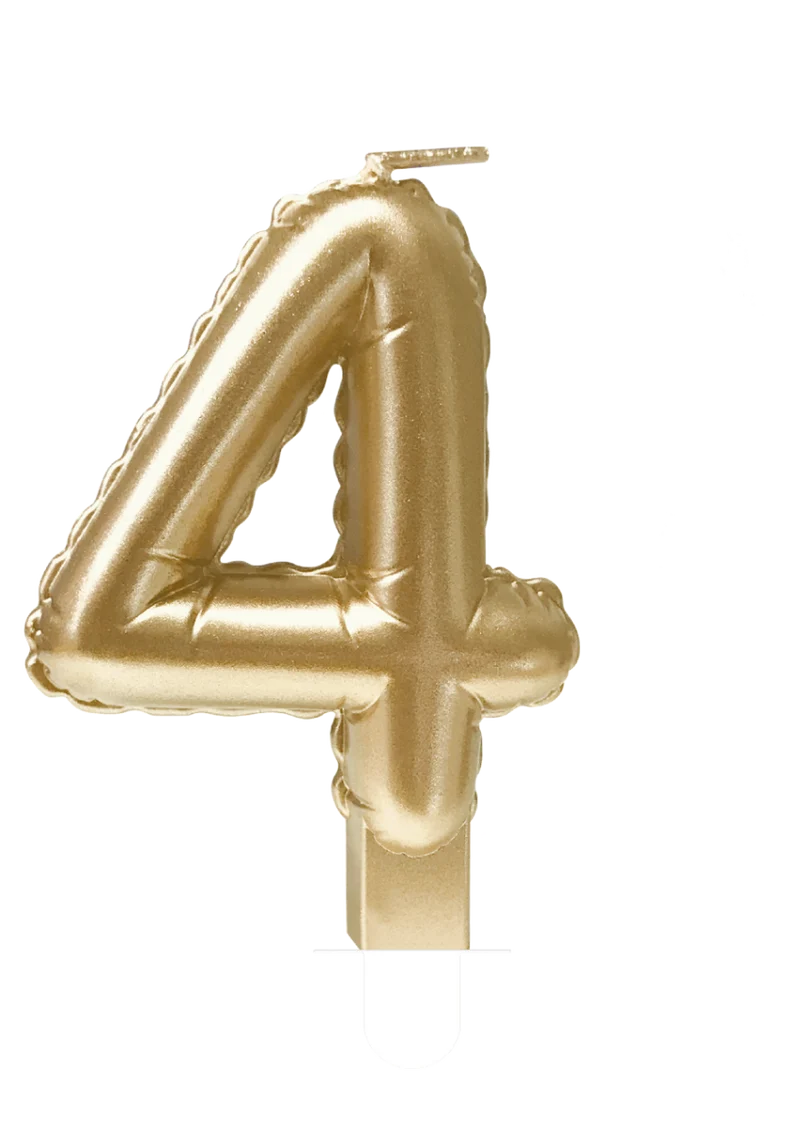Kaarsje foil balloon gold - 4