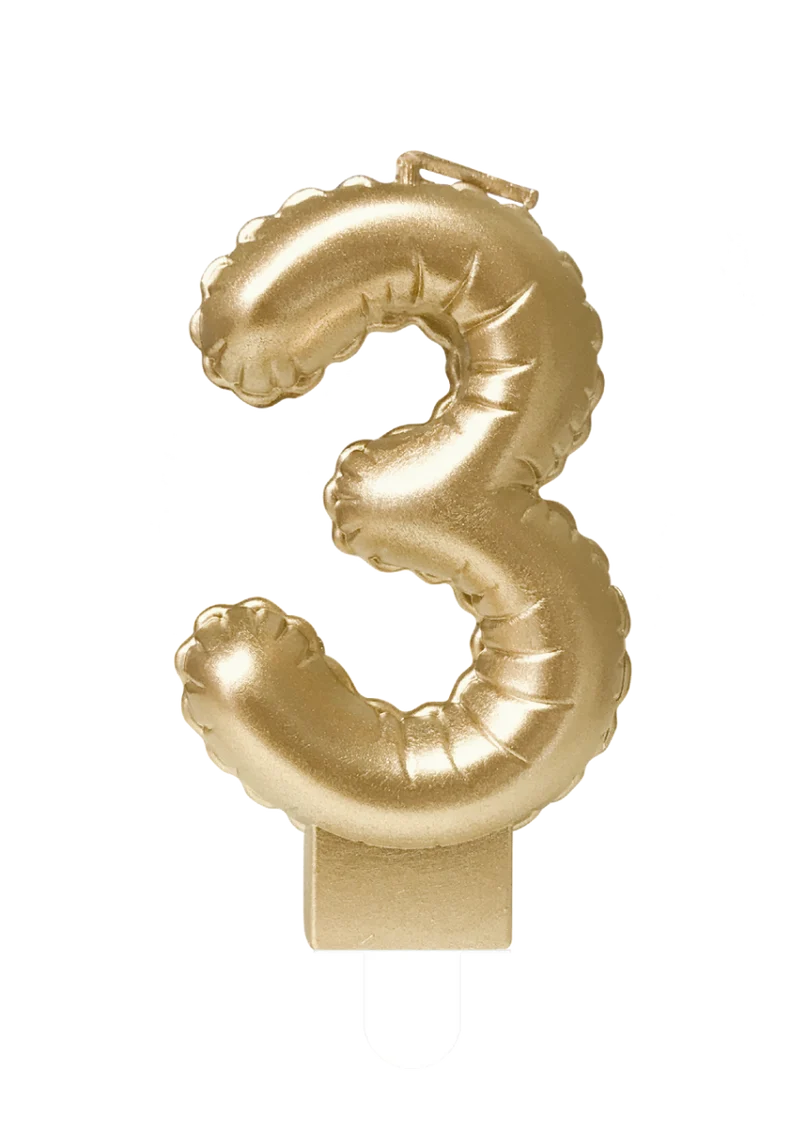 Kaarsje foil balloon gold - 3