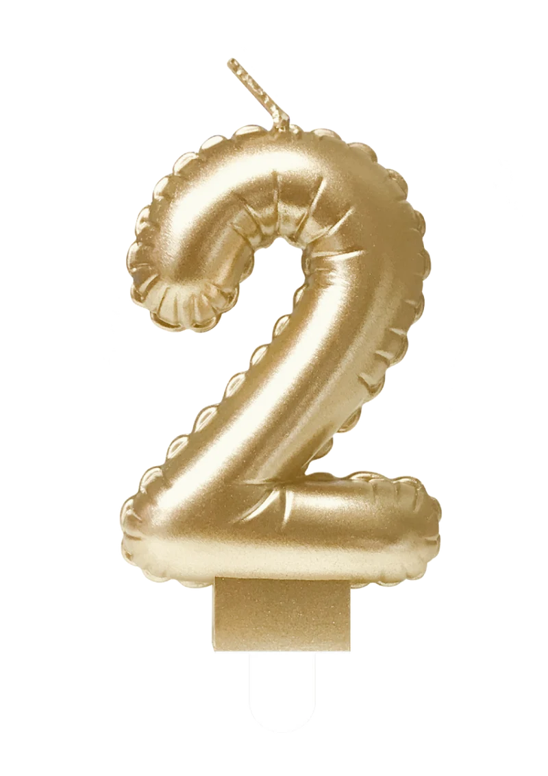 Kaarsje foil balloon gold - 2