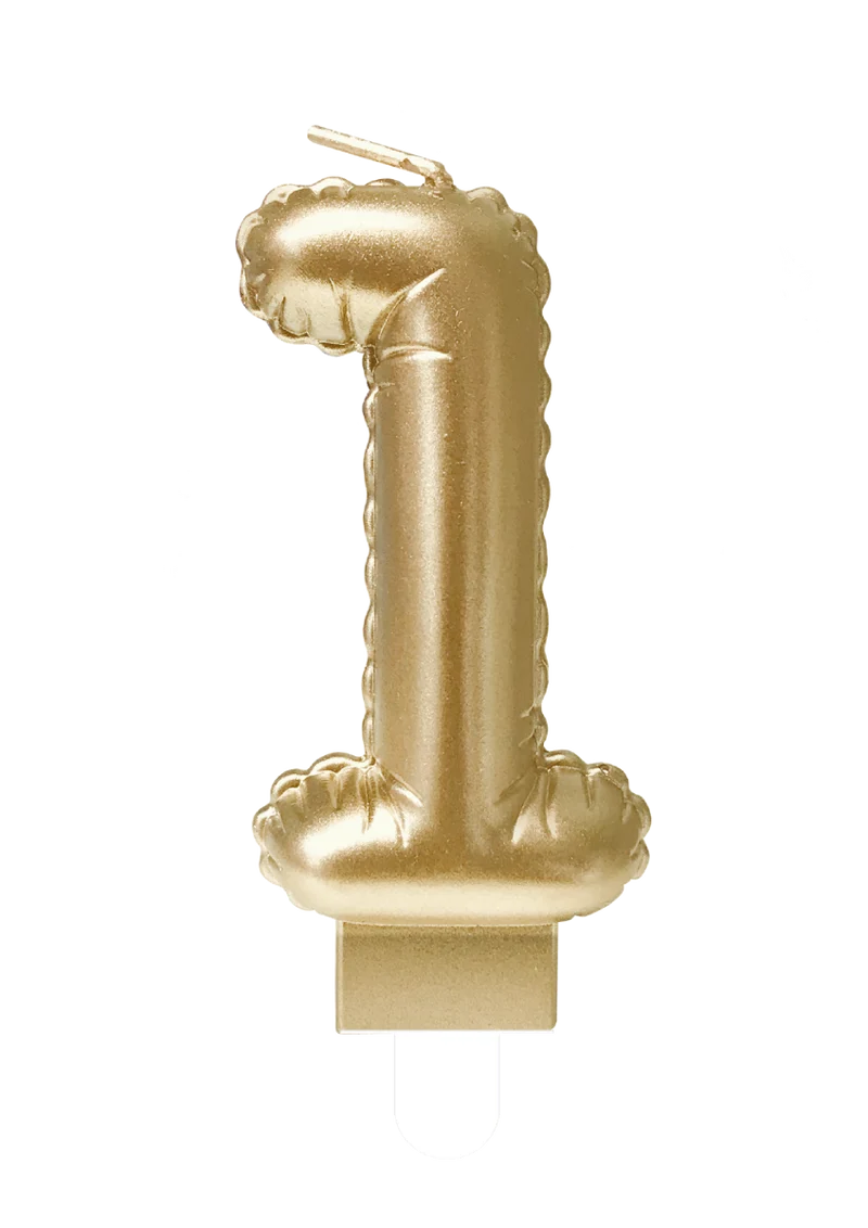 Kaarsje foil balloon gold - 1